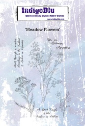 Meadow Flowers A6 Red Rubber Stamp